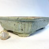 Rectangular Bonsai Pot Marine Water Green with Brown Spots Stoneware | Galoartworks.
