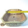 Rectangular Bonsai Pot Marine Water Green with Brown Spots Stoneware | Galoartworks.