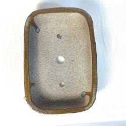 Maceta Rectangular Bonsái Gres Verde Oliva Zonas Marrones | Galoartworks.