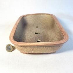 Rectangular Bonsai Pot Yellowish Pink Stoneware | Galoartworks.