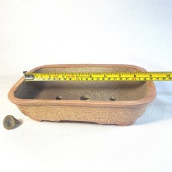Rectangular Bonsai Pot Yellowish Pink Stoneware | Galoartworks.