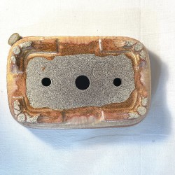 Rectangular Bonsai Pot Yellowish Pink Stoneware | Galoartworks.