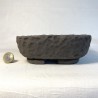 Maceta Rectangular Bonsái Gres Negro Textura Martillada | Galoartworks.