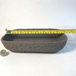 Maceta Rectangular Bonsái Gres Negro Textura Martillada | Galoartworks.