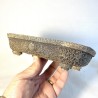 Rectangular Bonsai Pot Natural Stoneware with Stony Texture | Galoartworks.