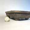 Rectangular Bonsai Pot Natural Stoneware with Stony Texture | Galoartworks.