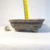 Rectangular Bonsai Pot Natural Stoneware with Stony Texture | Galoartworks.