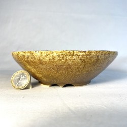Unique bonsai pot, handcrafted stoneware, smooth texture, stoneware clay, re-turned feet.