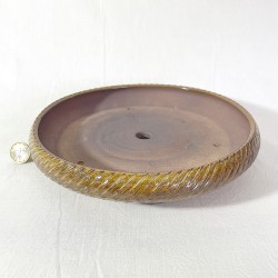 Maceta redonda de gres caramelo para bonsái | Artesanal | GaloArtworks