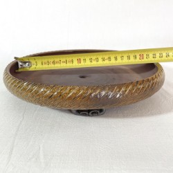 Maceta redonda de gres caramelo para bonsái | Artesanal | GaloArtworks