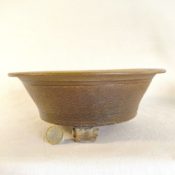 Exclusive Bonsai Pot Semi-Glossy Light Brown Stoneware | Galoartworks.