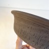 Maceta Bonsái Exclusiva Gres Textura Líneas Irregulares (Marrón Mate) | Galoartworks.