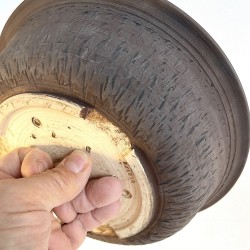 Maceta Bonsái Exclusiva Gres Textura Líneas Irregulares (Marrón Mate) | Galoartworks.