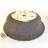 Maceta Bonsái Exclusiva Gres Textura Líneas Irregulares (Marrón Mate) | Galoartworks.