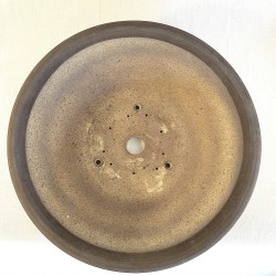 Maceta Bonsái Exclusiva Gres Textura Líneas Irregulares (Marrón Mate) | Galoartworks.