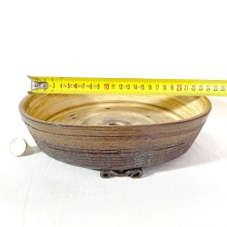 Maceta redonda de gres caramelo para bonsái | Artesanal | GaloArtworks
