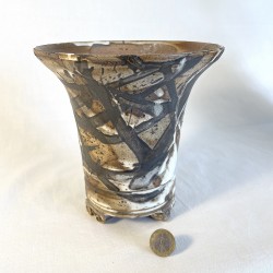 Round Cascade Bonsai Pot Natural Drip Glaze | Galoartworks.