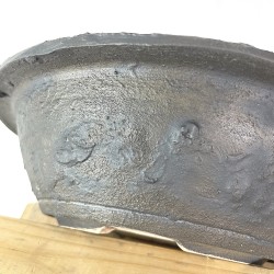 Handcrafted Black Stoneware Round Bonsai Pot | Exclusive | GaloArtworks