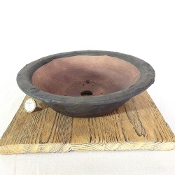 Handcrafted Black Stoneware Round Bonsai Pot | Exclusive | GaloArtworks