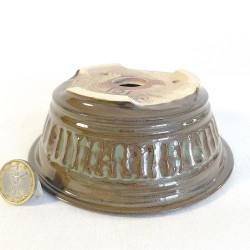 Maceta para Bonsái de Cerámica con Detalles en Verde Aguamarina - Elegancia y Durabilidad