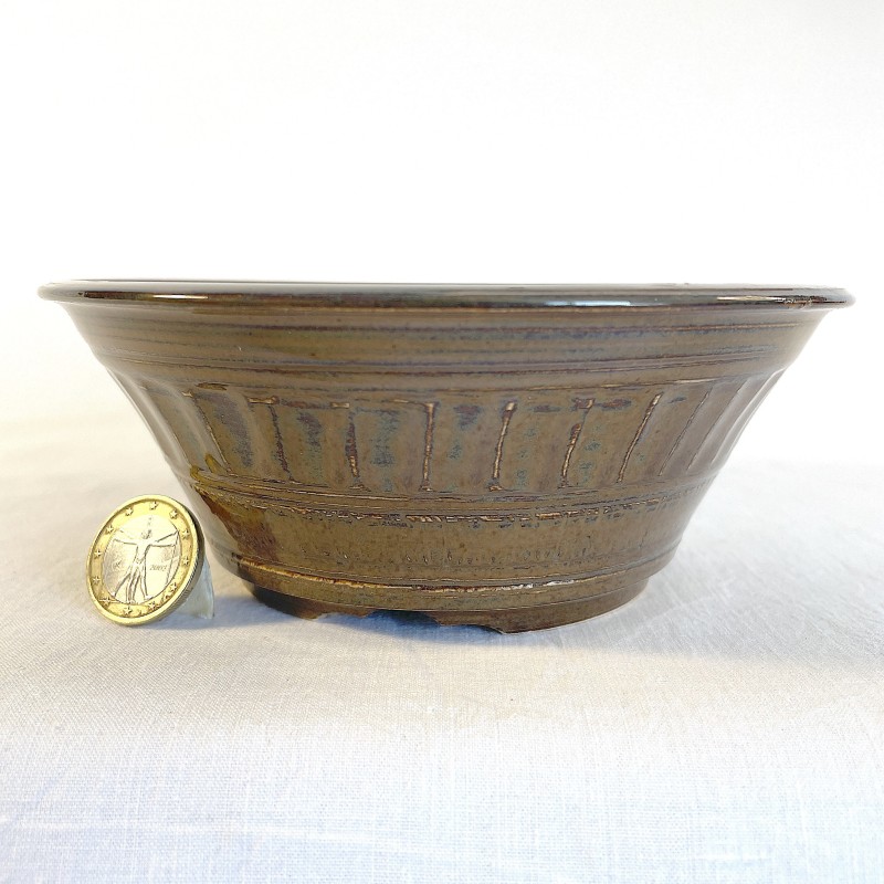 Maceta para Bonsái de Cerámica con Detalles en Verde Aguamarina - Elegancia y Durabilidad