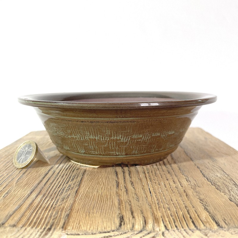 Handcrafted Bungin Style Stoneware Bonsai Pot
