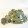 Exclusive Round Accent Bonsai Pot, Natural Aquamarine Green Stoneware.