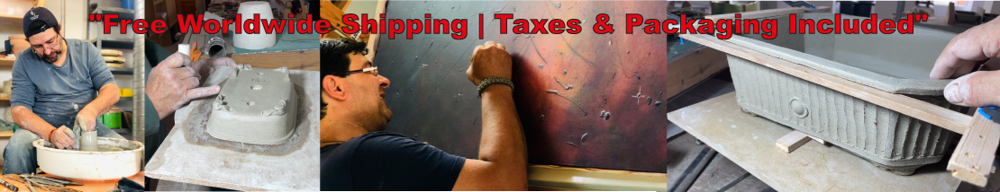 muestra de varias fotos del proceso de la fabricacion de macetas para bonsai por ismael garcia burillo